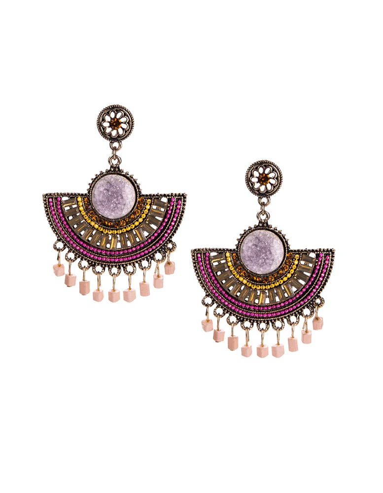 Bohemian earrings pink