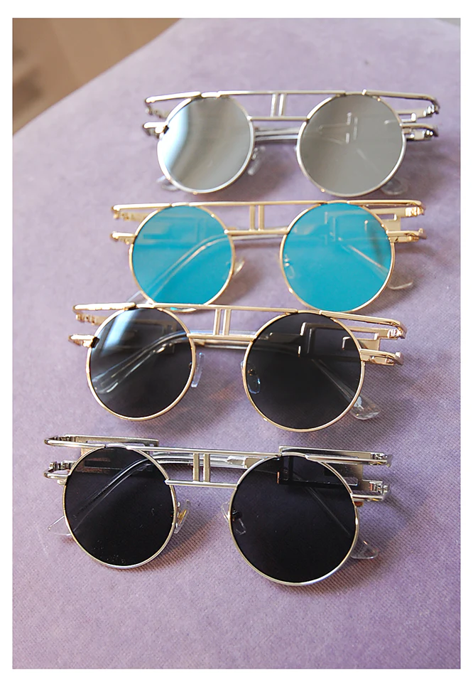 Burner round sunglasses black silver - Image 3