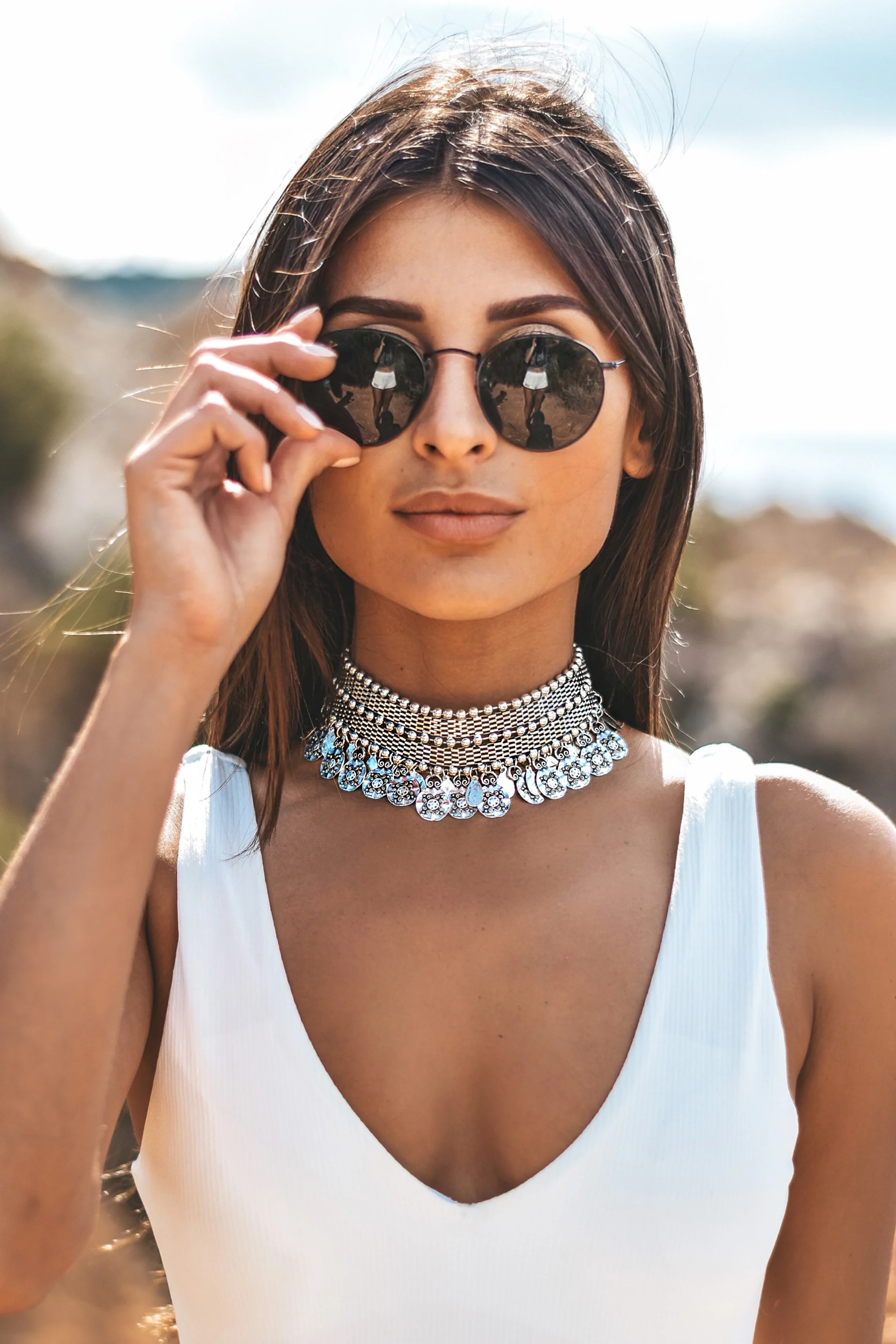Coin necklace silver