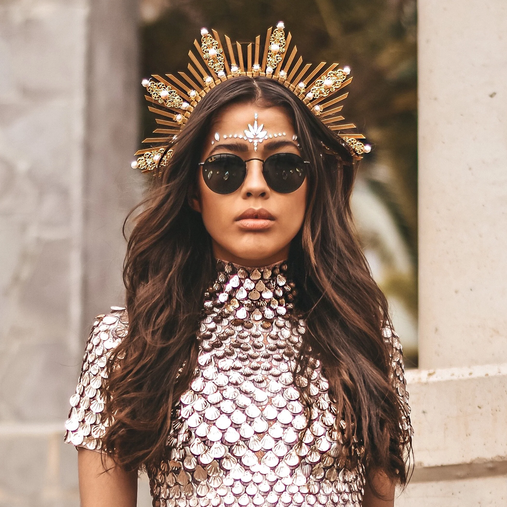 Halo head crown gold