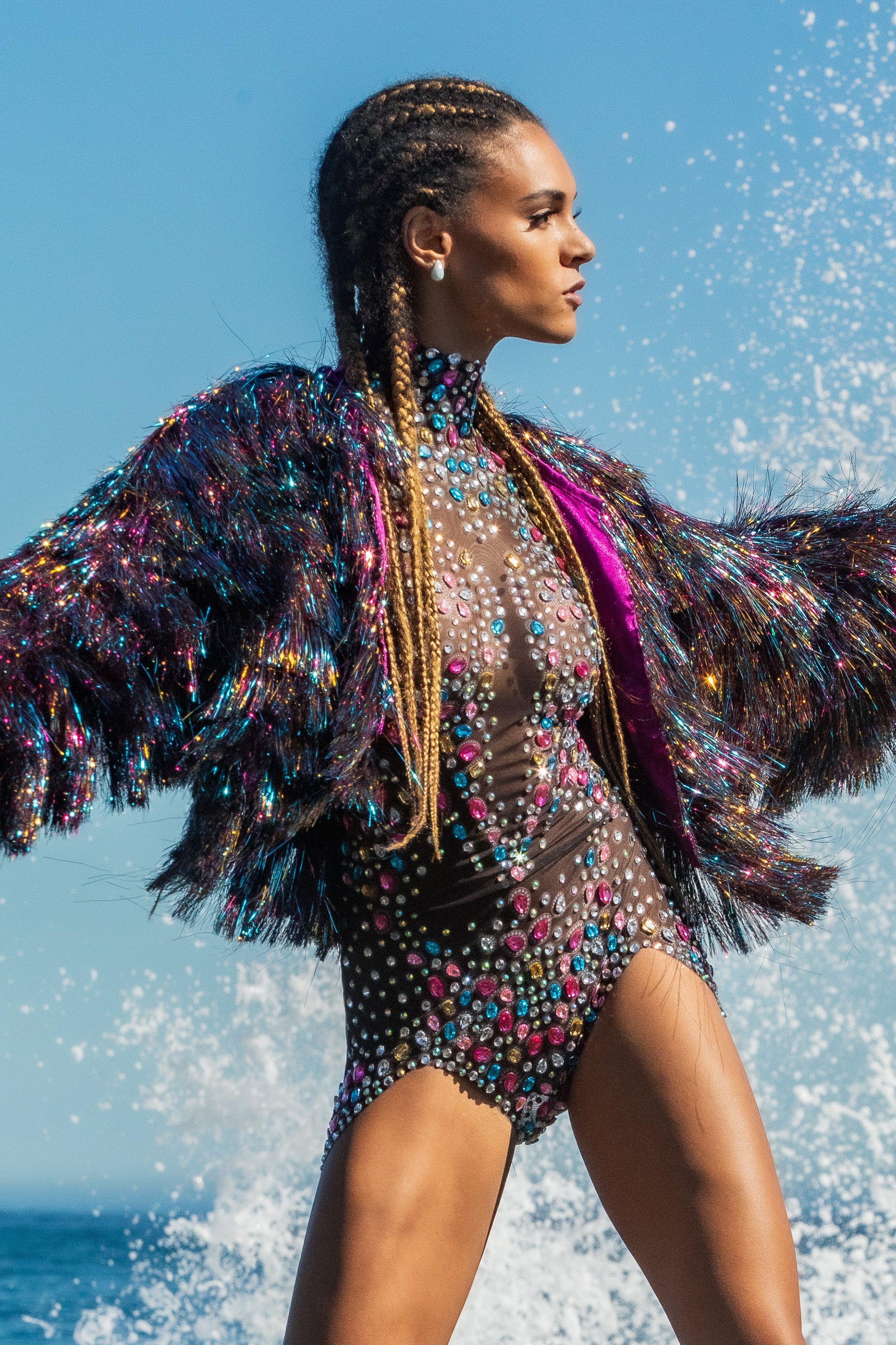 Izza fringe party jacket multi - Image 3