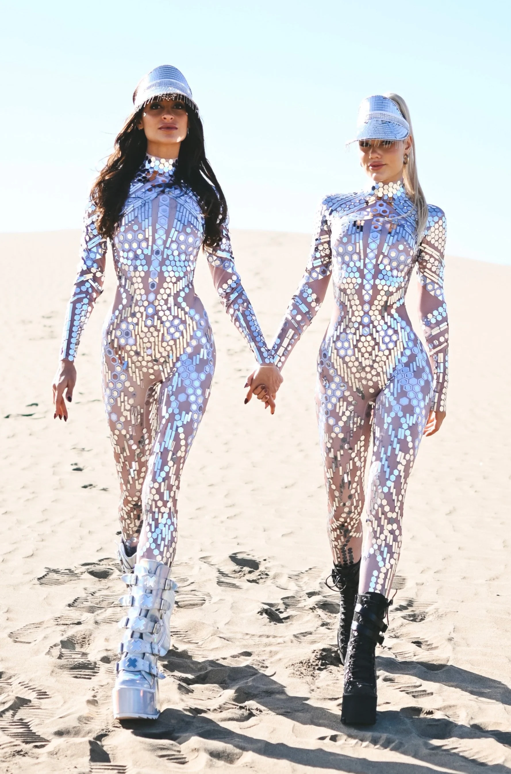 Marie Mirror sequin jumpsuit beige - Image 2