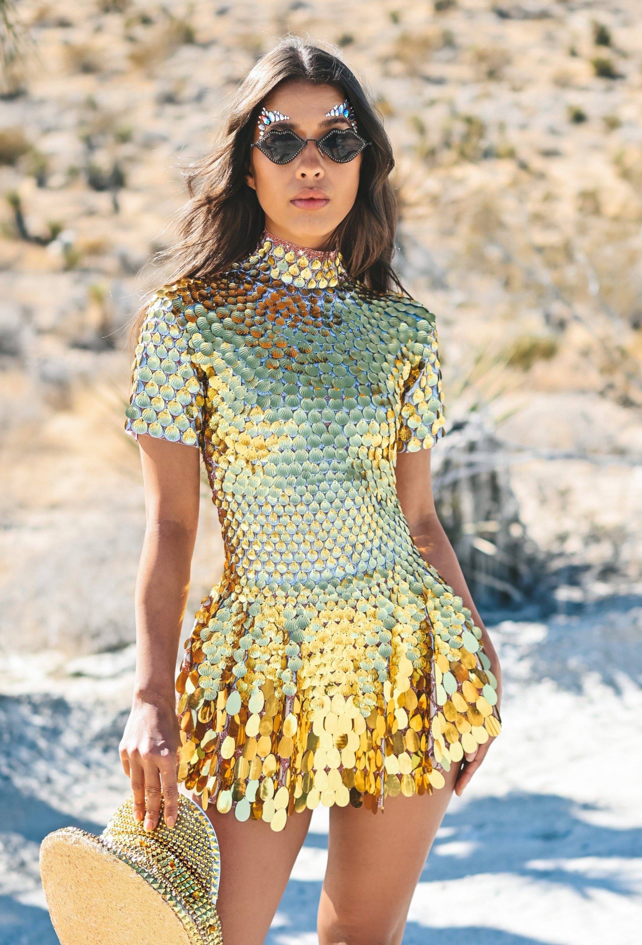 Melanie metallic party dress gold - Image 2
