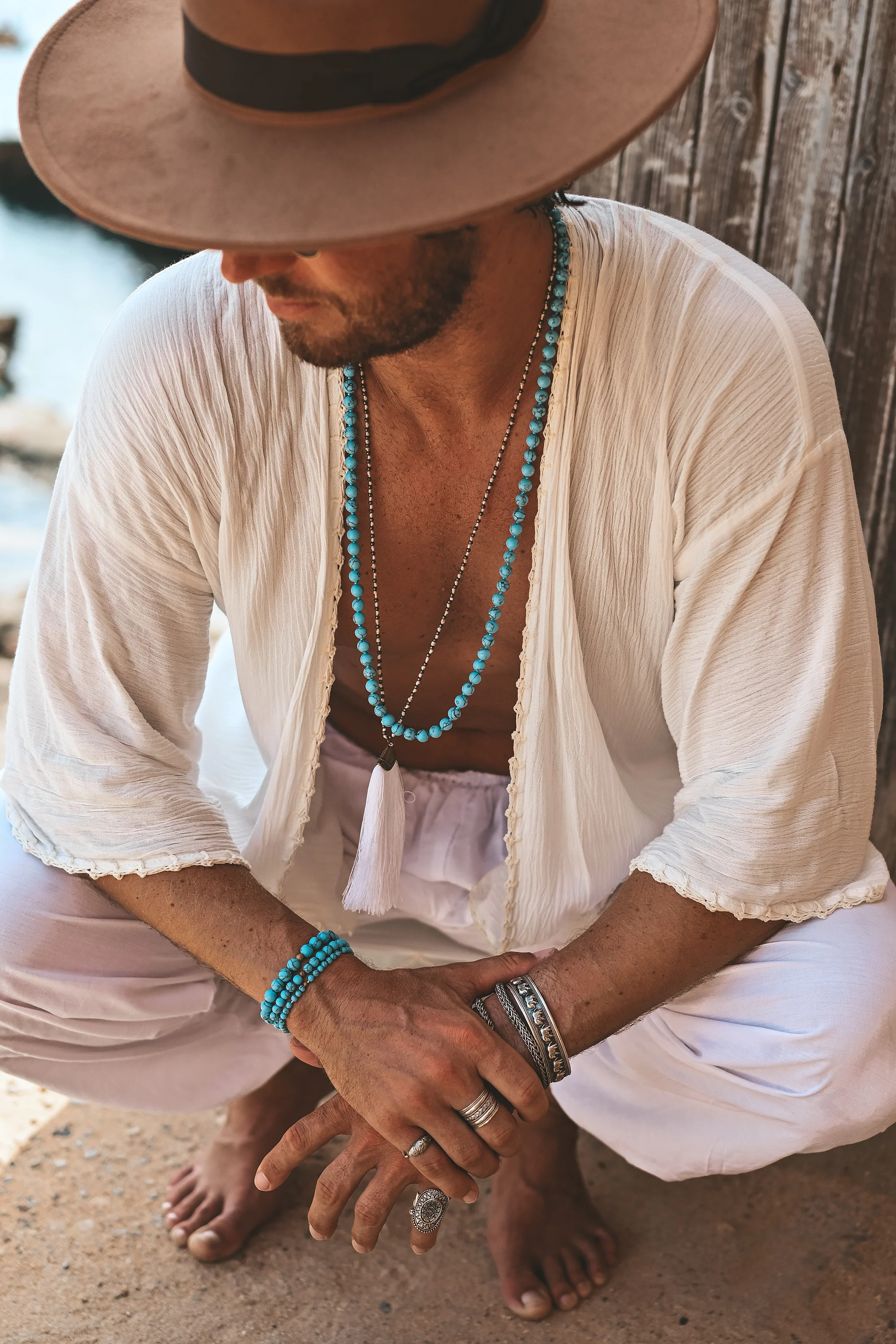 Tassel necklace white - Image 4