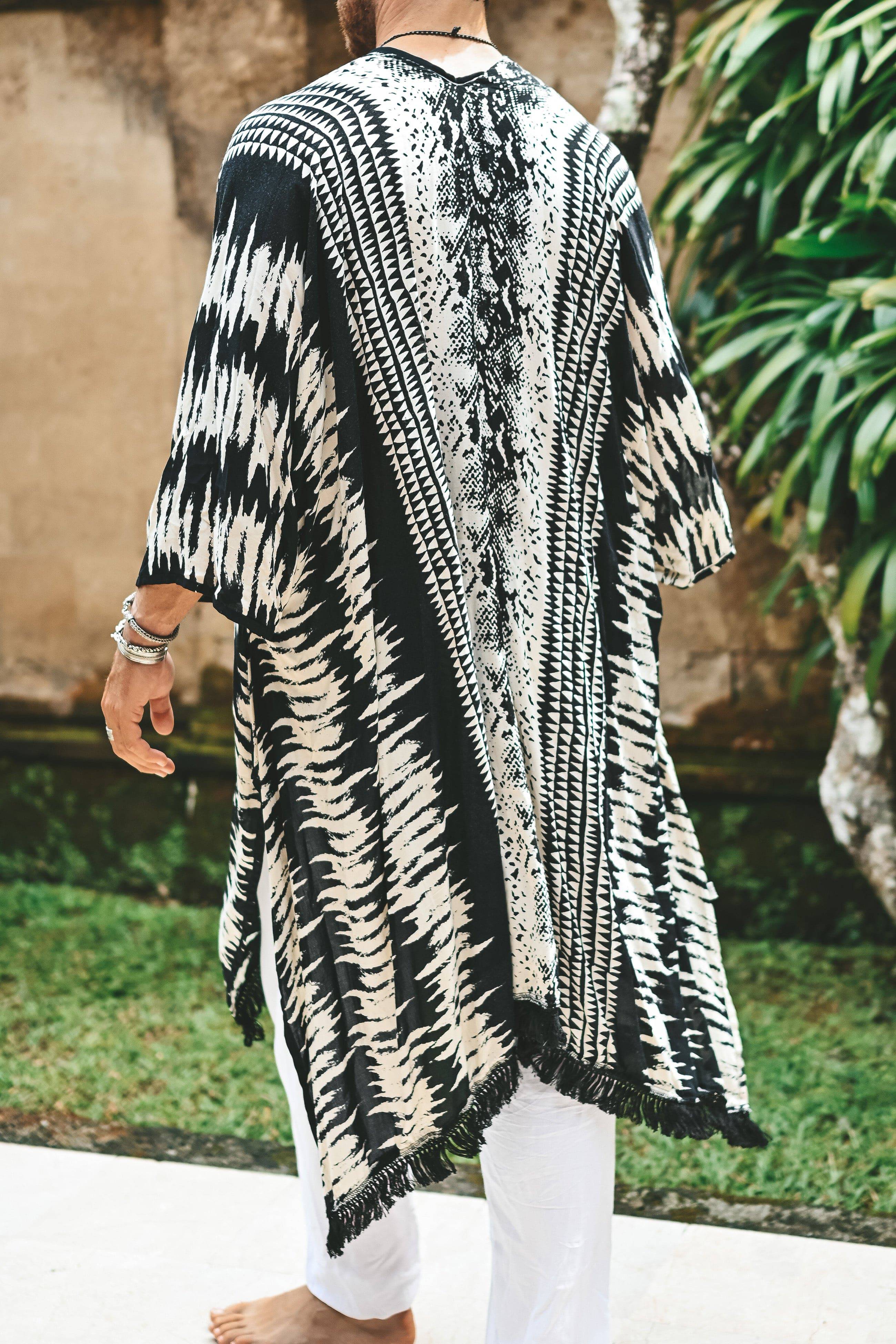 The Amondari Fringe Kimono Black - Image 8