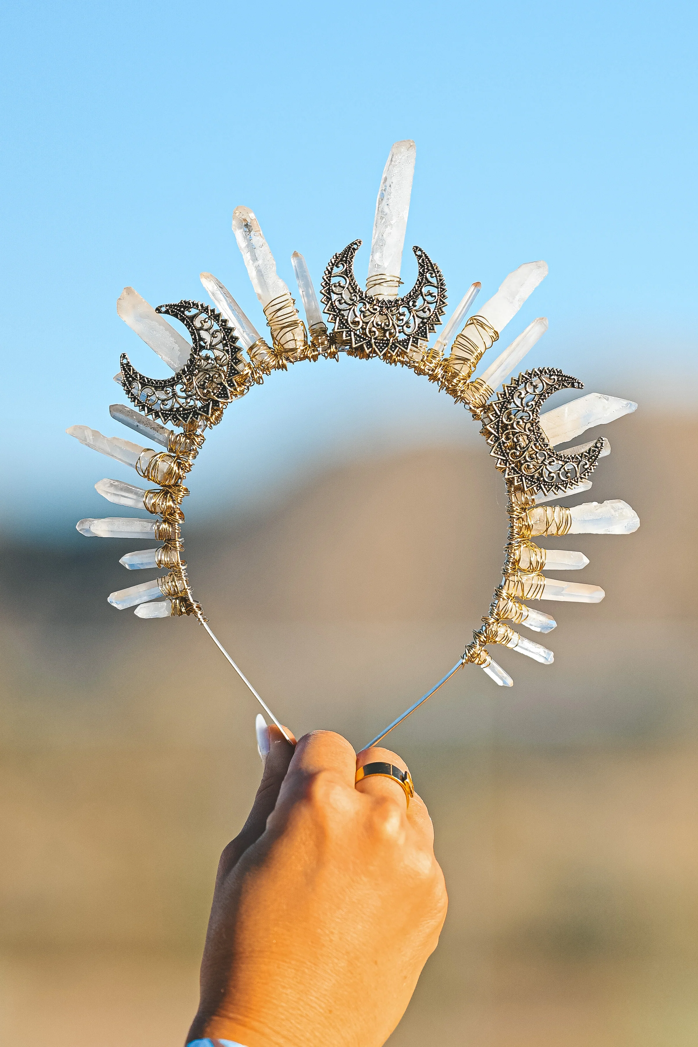 Zelma crystal head crown tiara